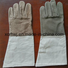 14 &quot;Unlined Welding Glove, кожаные перчатки с Манжета Холста, Сорт Unlined зерна Корова кожа сварки перчатки, хорошее качество Корова зерна кожа Welder Glove